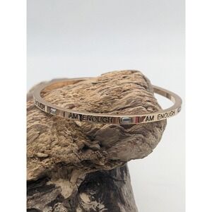 I Am Enough Bracelet,I AM ENOUGH Goldtone Bangle Bracelet,Inspirational Bracelet